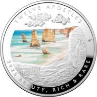 Image 2 for 2023 $5 Beauty Rich Rare Twelve Apostles 1oz Silver Domed Coloured Coin