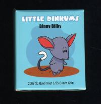 Image 3 for 2008 Little Dinkums $5 Gold Proof One Twentififth oz Coin - Binny Bilby