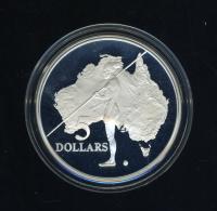 Image 1 for 1993 Australian $5 Silver Coin from Masterpieces in Silver Set - Aboriginal.  The Coin is Sterling Silver and contains over 1oz of Pure Silver.