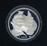 Image 1 for 1993 Australian $5 Silver Coin from Masterpieces in Silver Set - James Cook.  The Coin is Sterling Silver and contains over 1oz of Pure Silver.
