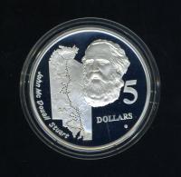 Image 1 for 1994 Australian $5 Silver Coin From Masterpieces in Silver Set - John McDouall Stuart.  The Coin is Sterling Silver and contains over 1oz of Pure Silver.
