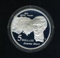 Image 1 for 1994 Australian $5 Silver Coin From Masterpieces in Silver Set - Charles Sturt.  The Coin is Sterling Silver and contains over 1oz of Pure Silver.