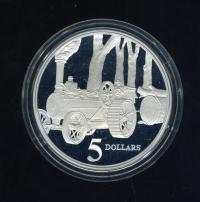 Image 1 for 1997 Australian $5 Silver Coin from Masterpieces in Silver Set - Steam Tractor.  The Coin is Sterling Silver and contains over 1oz of Pure Silver.