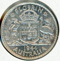 Image 1 for 1944 Australian Florin VF