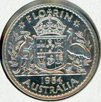 Image 1 for 1954 Australian Florin gEF