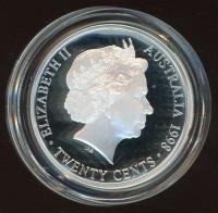 Image 2 for 1998 Australian Twenty Cent Silver Coin from Masterpieces in Silver Set - 1954 Royal Visit Florin Design