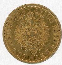 Image 1 for 1889A German Gold 20 Marks