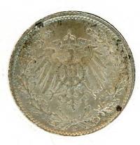 Image 2 for 1915D German Silver Half Mark aUNC