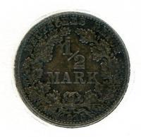 Image 1 for 1915E German Silver Half Mark aUNC