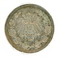 Image 2 for 1915F German Silver Half Mark aUNC