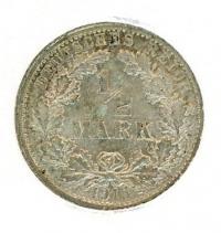 Image 1 for 1915F German Silver Half Mark aUNC