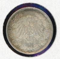 Image 2 for 1916D German Silver Half Mark aUNC