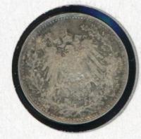 Image 2 for 1917D German Silver Half Mark aUNC