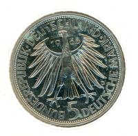 Image 2 for 1966D German Silver Five Marks (B)