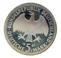 Image 2 for 1967F German Silver Five Marks (A)