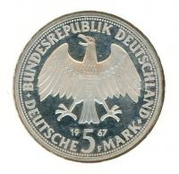 Image 2 for 1967F German Silver Five Marks (B)