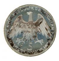Image 2 for 1968J German Silver Five Marks (A)