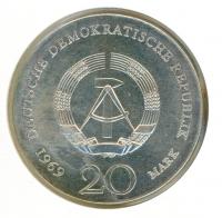 Image 2 for 1969 DDR Silver 20 Marks UNC