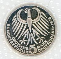Image 2 for 1975J German Silver Proof Five Mark Coin