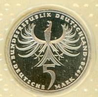 Image 2 for 1978F German Silver Proof Five Mark Coin