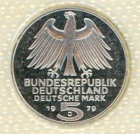 Image 2 for 1979J German Silver Proof Five Mark Coin
