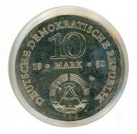 Image 2 for 1980 DDR Silver Ten Marks UNC