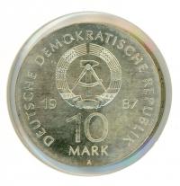 Image 2 for 1987 DDR Silver Ten Marks UNC