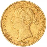 Image 2 for 1864 Sydney Mint Gold Half Sovereign good Fine
