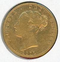Image 2 for 1871S Australian Queen Victoria Young Head Gold Half Sovereign