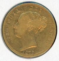 Image 2 for 1872S Australian Queen Victoria Young Head Gold Half Sovereign