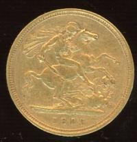Image 1 for 1893S Australian Queen Victoria Veil Head Gold Half Sovereign