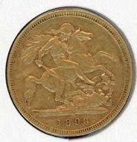 Image 1 for 1893S Australian Queen Victoria Veil Head Gold Half Sovereign B
