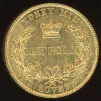 Image 1 for 1865 Australian Sydney Mint Gold Sovereign Type Two B