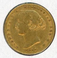 Image 2 for 1870 Australian Sydney Mint Gold Sovereign Type Two - C