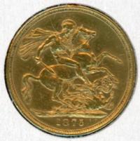 Image 1 for 1875M Australian Young Head Gold Sovereign