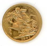 Image 1 for 1887M Australian Jubilee Head Gold Sovereign