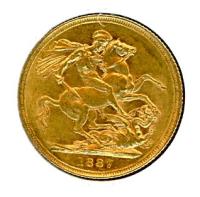 Image 1 for 1887S Australian Young Head Gold Sovereign