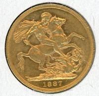 Image 1 for 1887M Australian Young Head Gold Sovereign