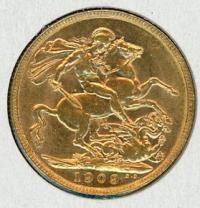 Image 1 for 1909P Australian Edward VII Gold Sovereign A