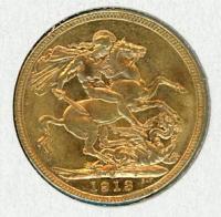 Image 1 for 1913M Australian George V Gold Sovereign