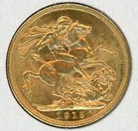 Image 1 for 1915M Australian George V Gold Sovereign (E)