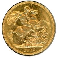 Image 1 for 1882S Australian Young Head Gold Sovereign B