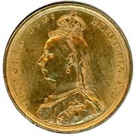Image 2 for 1889S Australian Jubilee Head Gold Sovereign C