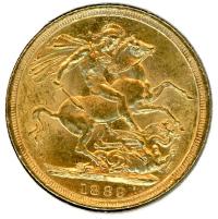 Image 1 for 1889S Australian Jubilee Head Gold Sovereign C