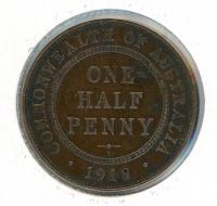 Image 1 for 1918 Australian Half Penny VF