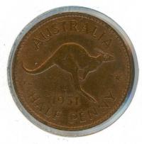 Image 1 for 1951PL Australian Half Penny aUNC