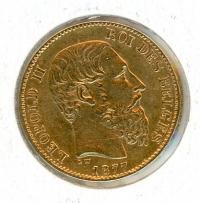 Image 2 for 1877 Belgium Gold 20 Francs
