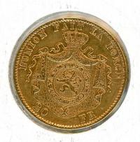 Image 1 for 1877 Belgium Gold 20 Francs