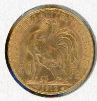 Image 1 for 1912 France Gold 20 Francs