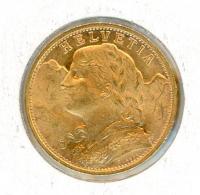 Image 2 for 1935 Swiss 20 Francs aUNC